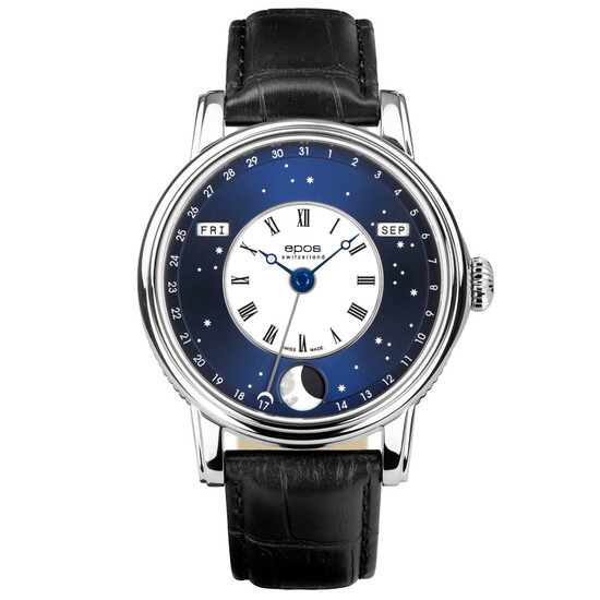 Zegarek z fazami księżyca Epos Oeuvre D'Art V-Style 3439.322.20.26.25