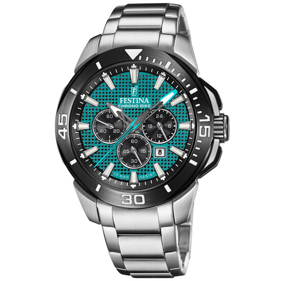 Zegarek Festina Chrono Bike 2022 F20641/3 z tarczą w kolorze zielonym.