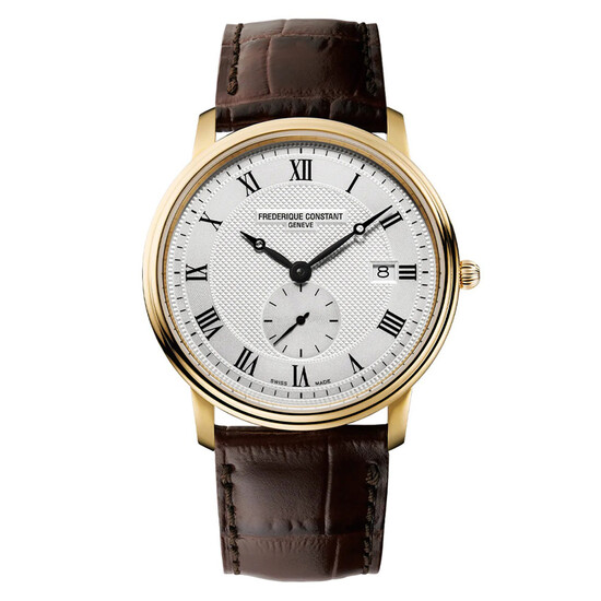 Szwajcarski zegarek na pasku skórzanym Frederique Constant Slimline Gents