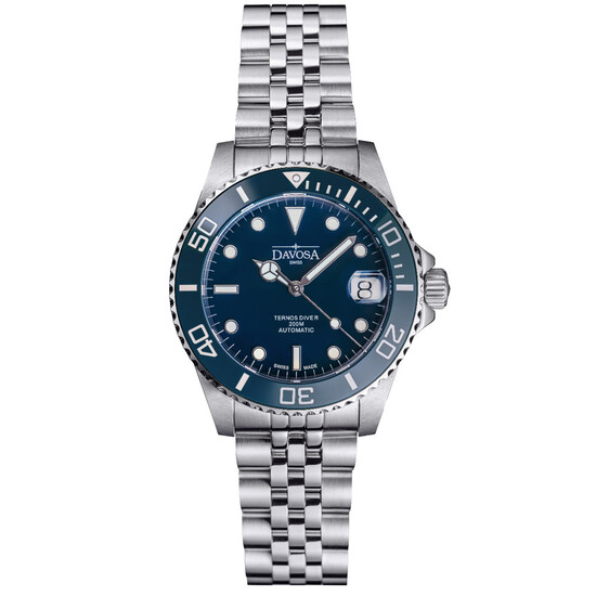 Zegarek nurkowy Davosa Ternos Medium Automatic 166.195.04 z niebieską tarczą