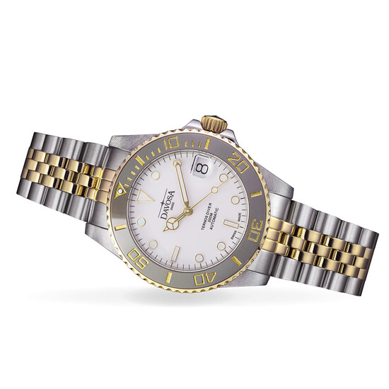 Biała tarcza w zegarku Davosa Ternos Medium Automatic 166.197.02