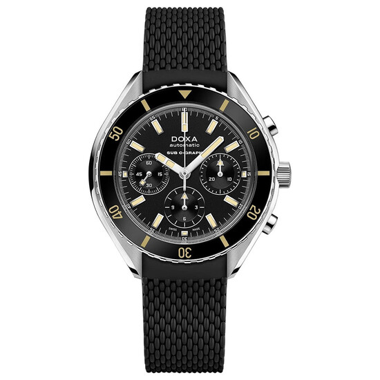 Czarny zegarek nurkowy z chronografem DOXA