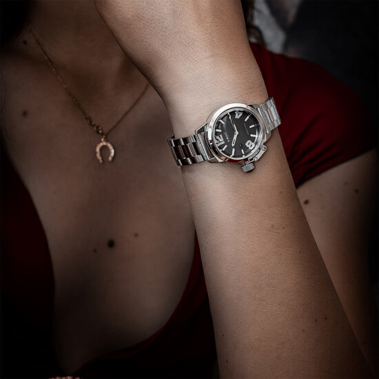 U-BOAT zegarek z diamentami i czarną masą perłową