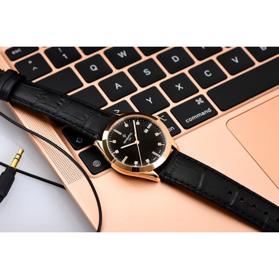 Inventic zegarek damski na czarnym pasku ze skóry