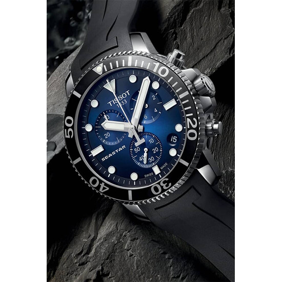 Zegarek męski Tissot Seastar 1000 Quartz Chronograph T120.417.17.041.00, Wersja: niebieska3 