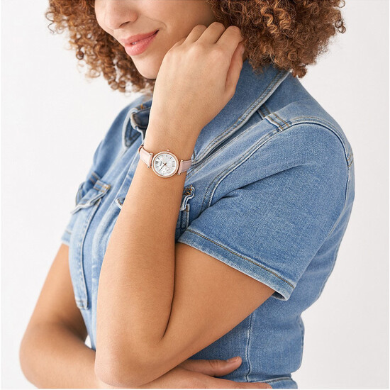 Fossil Carlie Mini zegarek damski na różowym pasku