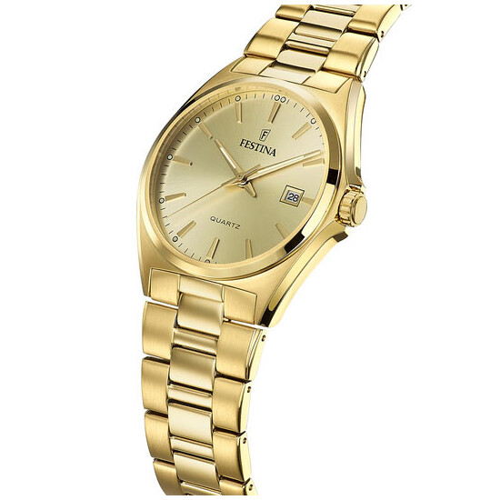 Festina zegarek męski ze złotą tarczą