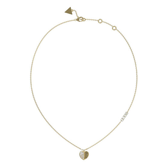 Pozłacany naszyjnik z sercem na cienkim łańcuszku Lovely Guess