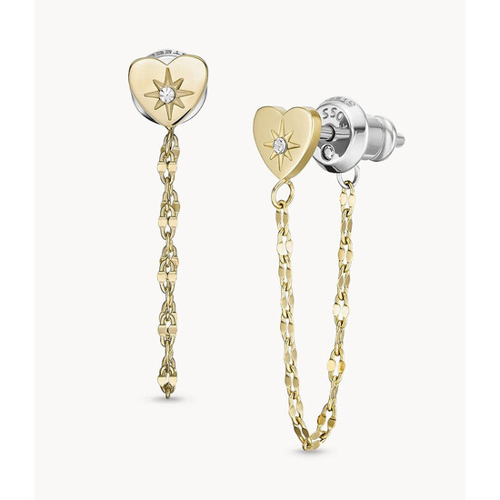 Kolczyki z sercami Fossil