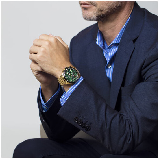 Pozłacany zegarek męski z chronografem Festina