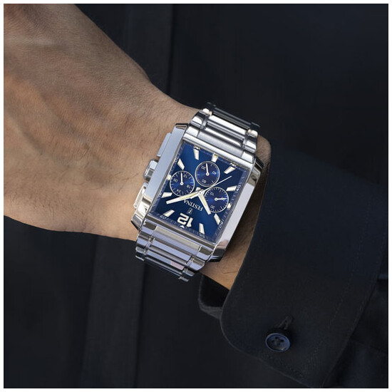 Prostokątny zegarek chronograf męski Festina