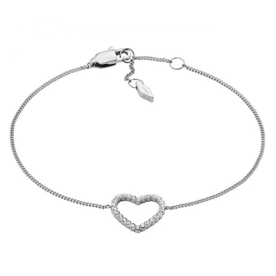 Srebrna bransoletka serce Fossil