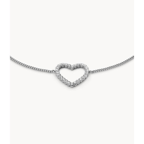 Otwarte serce z cyrkoniami Fossil