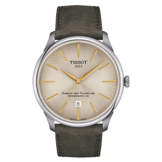 Męski zegarek na pasku ze skóry Tissot Chemin Des Tourelles