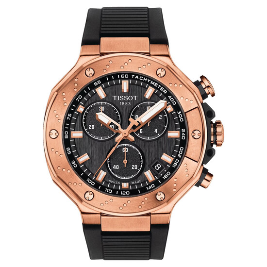 Pozłacany zegarek męski z chronografem Tissot