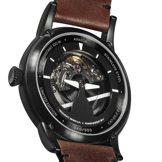 Zegarek Aviator Automatic z przeszklonym deklem