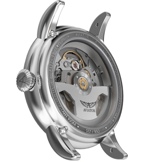 Zegarek automatyczny z widocznym mechanizmem Aviator