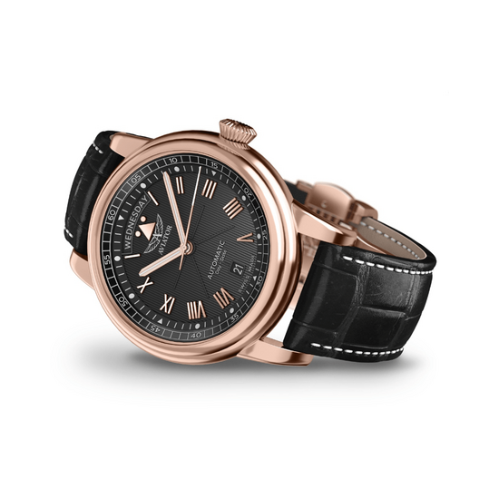 Męski zegarek z pozłacaną kopertą Aviator