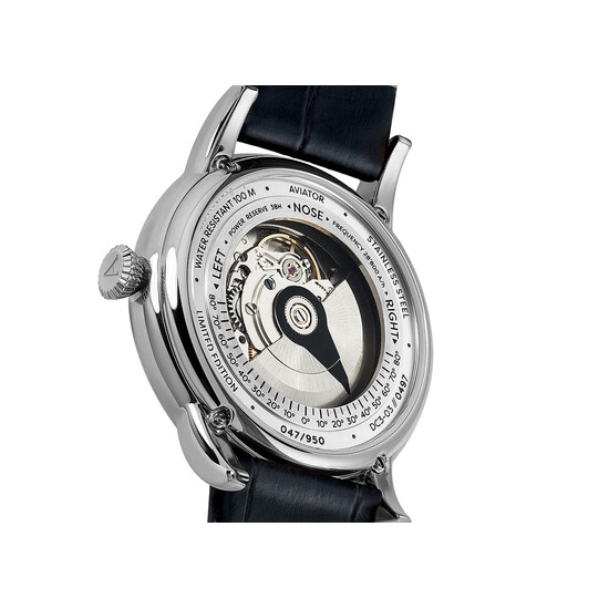 Zegarek automatyczny z widocznym mechanizmem Aviator