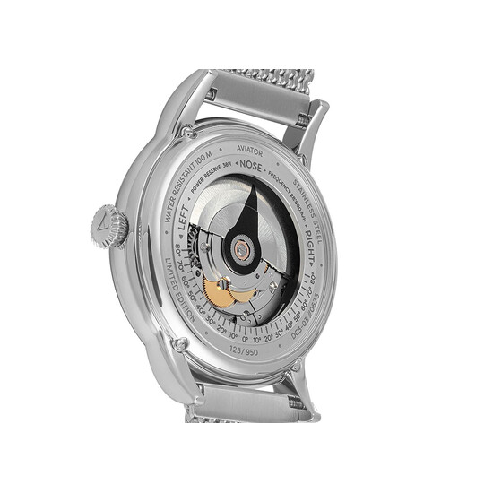 Zegarek automatyczny z widocznym mechanizmem Aviator