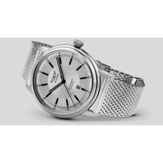 Srebrny zegarek męski Aviator Douglas DC-3