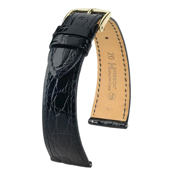 Pasek do zegarka Hirsch Genuine Croco czarny 18 mm