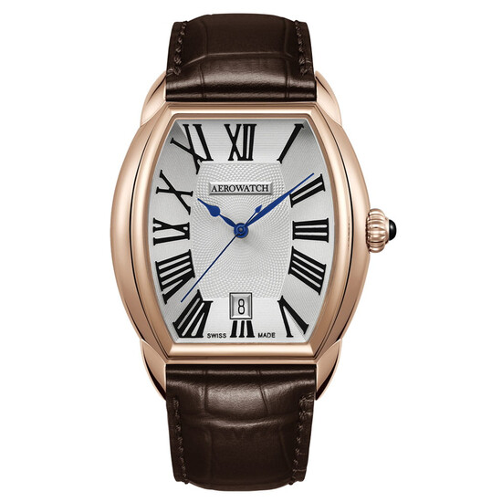 Pozłacany zegarek Aerowatch na skórzanym pasku