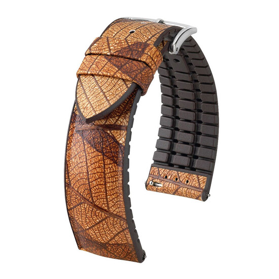 Wegański pasek do zegarka Hirsch Leaf brązowy 20 mm