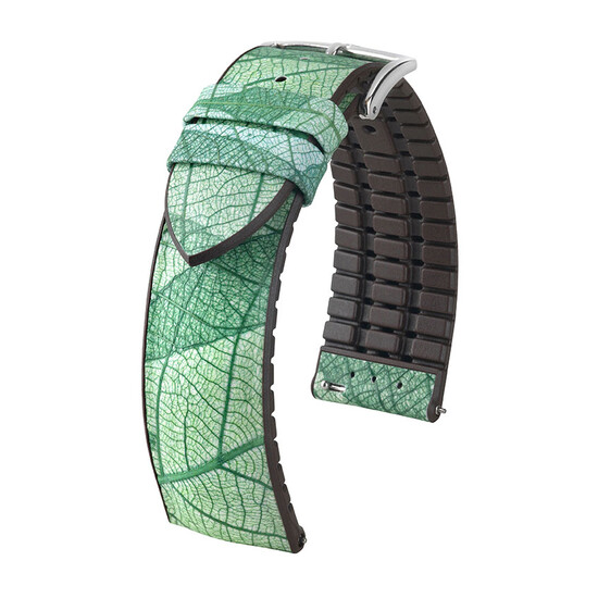 Wegański pasek do zegarka Hirsch Leaf zielony