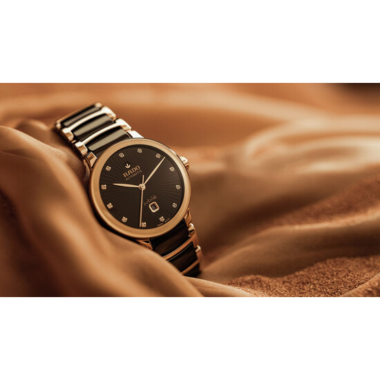 Brązowo złoty zegarek damski Rado