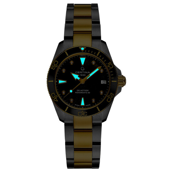 Podświetlona tarcza zegarka Certina