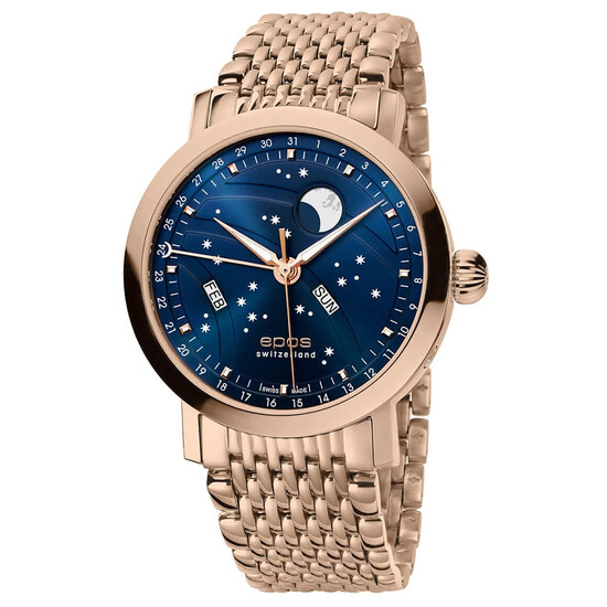 Pozłacany męski zegarek Epos na bransolecie