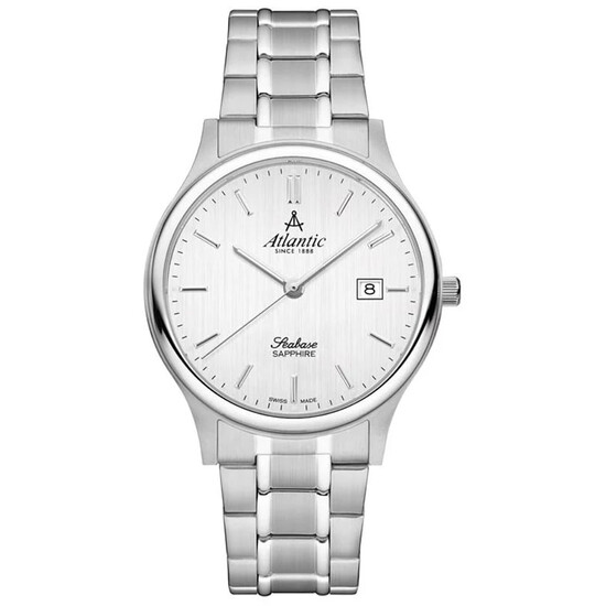 Srebrny zegarek męski klasyczny Atlantic