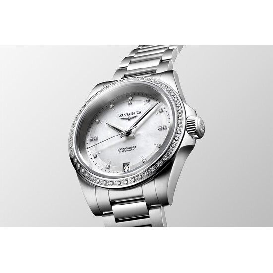 Zegarek damski z masą perłową Longines