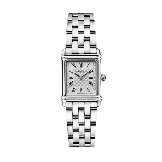 Prostokątny zegarek damski Herbelin Art Deco na bransolecie z rzymskimi indeksami