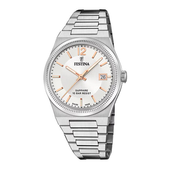 Damski zegarek Festina z pozłacanymi wskazówkami