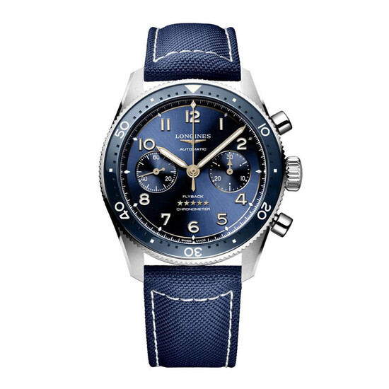 Męski zegarek na materiałowym pasku Longines Spirit Flyback