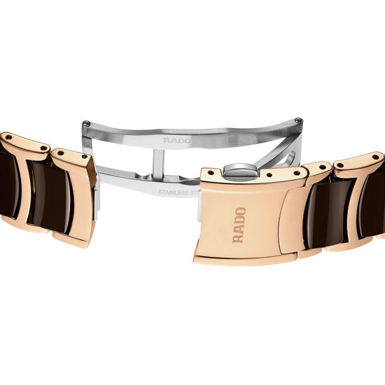Pozłacane zapięcie bransolety zegarka Rado