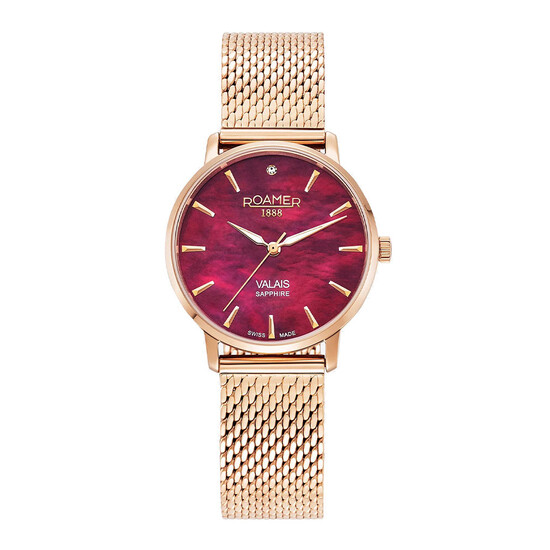 Damski pozłacany zegarek Roamer z diamentem