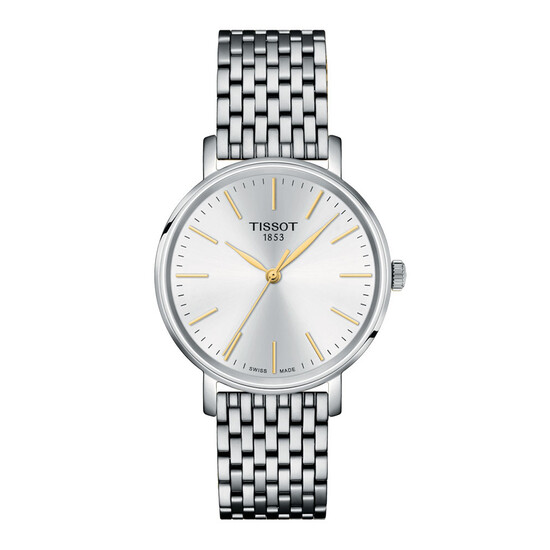 Srebrny zegarek damski Tissot na bransolecie