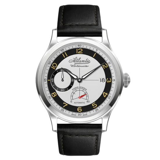 Męski zegarek Atlantic Worldmaster na pasku skórzanym