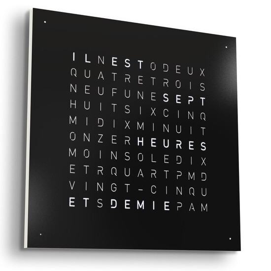 Zegar Qlocktwo Earth 45 Black Pepper w języku francuskim