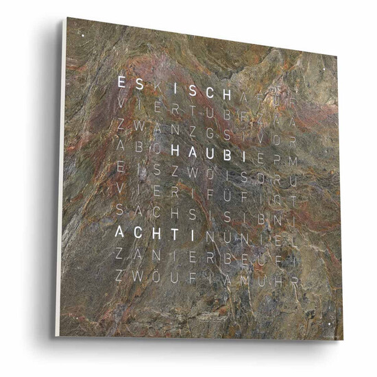 Zegar Qlocktwo Earth 45 Glintscape w języku szwajcarskim