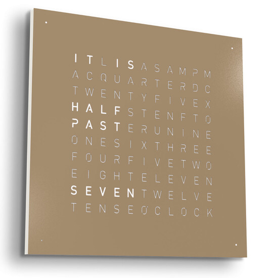 Zegar Qlocktwo Earth 45 Hazelnut w języku angielskim