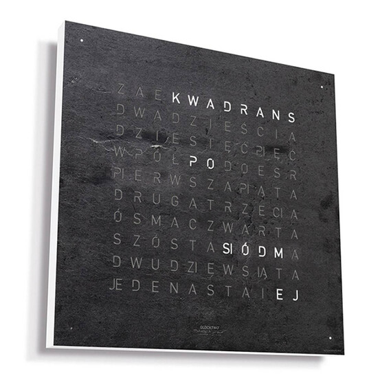 Zegar ścienny Qlocktwo Metamorphite z wymiennym panelem przednim w języku polskim