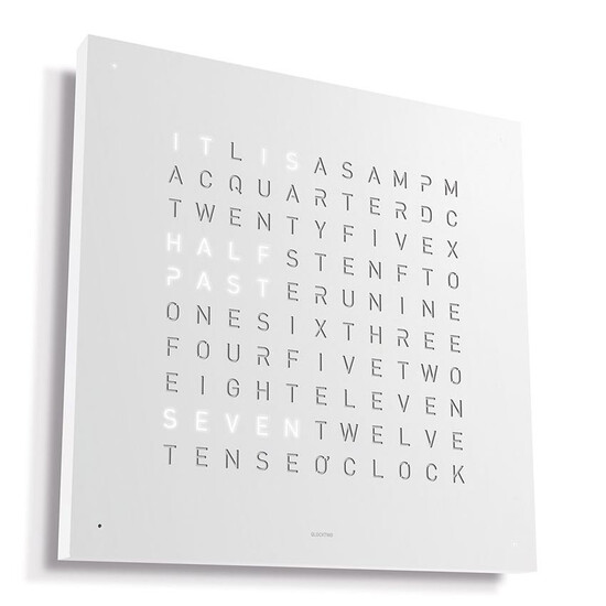 Zegar Qlocktwo Earth 45 White Pepper w języku angielskim