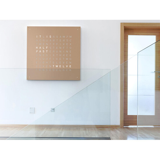 Ekskluzywny zegar wiszący w kolorze orzechowym, beżowym