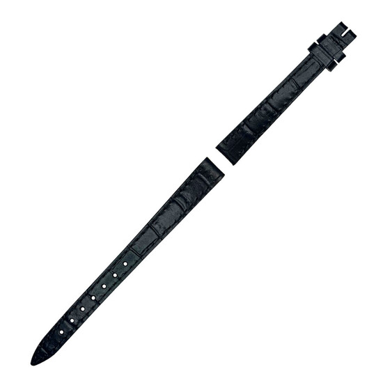 Czarny pasek do zegarka Longines 10 mm