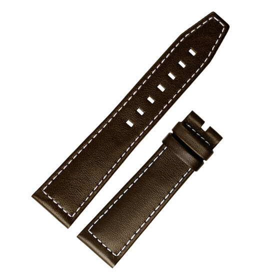 Brązowy pasek z białą nicią do zegarka Longines