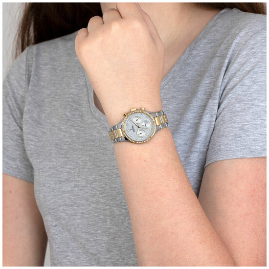 Zegarek z masą perłową i cyrkoniami Festina